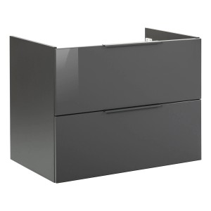 Fackelmann Luna Waschbeckenunterschrank, Anthrazit, 80 cm breit, mit zwei Schubladen.