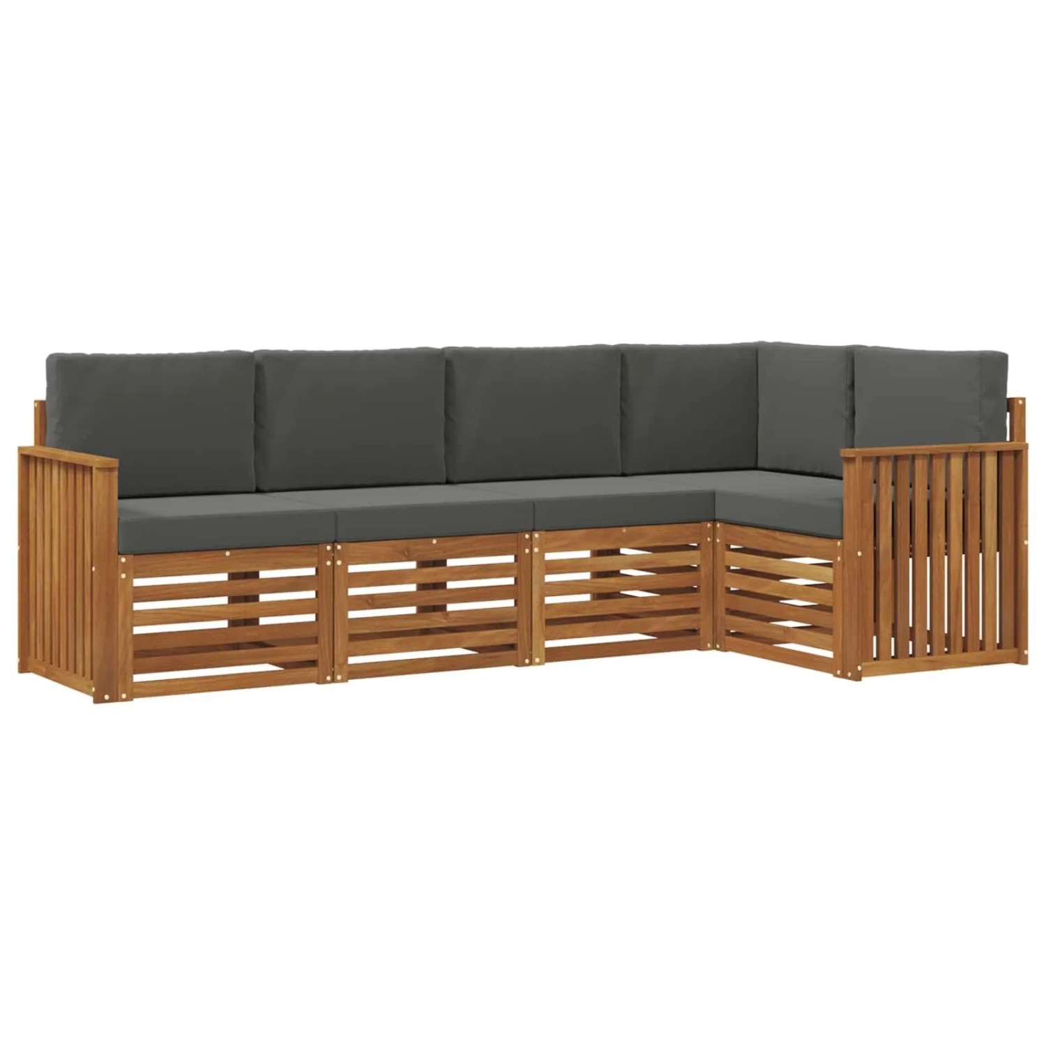 vidaXL Sofagarnituren 5 Tlg Natur und Anthrazit Massivholz Akazie 3374807