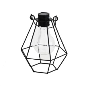 Marelida LED Solar Hängeleuchte Eckig Industrial Look Gitter Garten Balkon Sensor 14,5cm