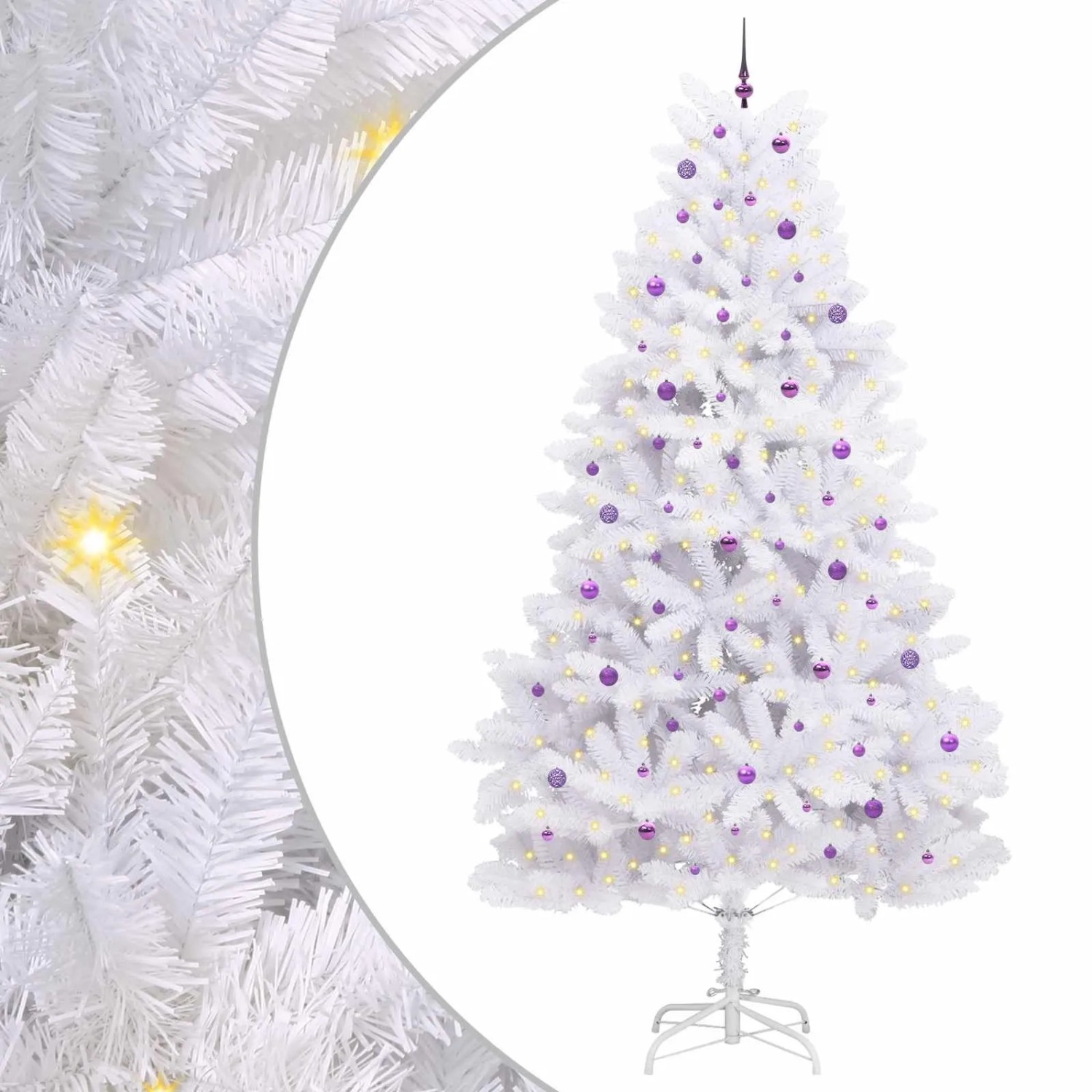 vidaXL Künstlicher Klappbarer Weihnachtsbaum Weiß 300 cm PVC und Stahl 3426636