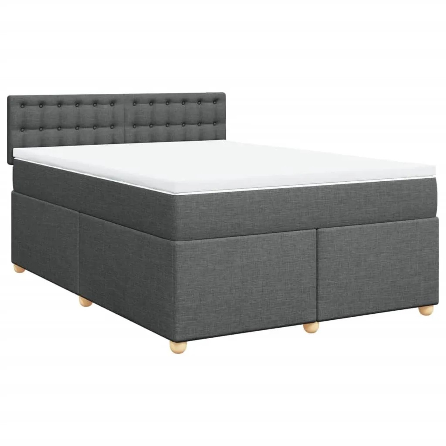vidaXL Boxspringbett mit Matratze Dunkelgrau 160x200 cm Stoff 3286746 günstig online kaufen