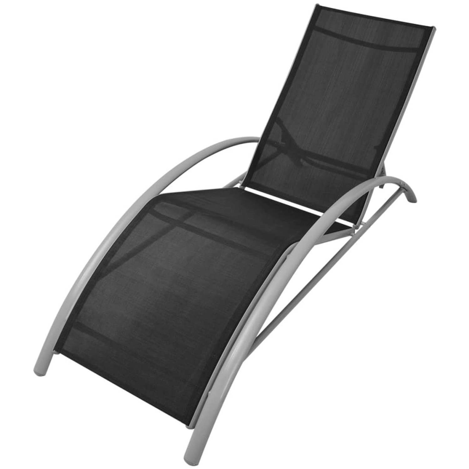 furnicato Sonnenliege Aluminium Schwarz günstig online kaufen