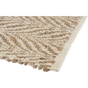 Jute-Baumwoll Teppich Ancient Secrets Natur, 120x180 cm, Detailansicht.