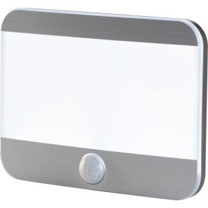 OBI LED-Sensor Nachtlicht, silbernes Licht-Panel mit Dämmerungssensor.