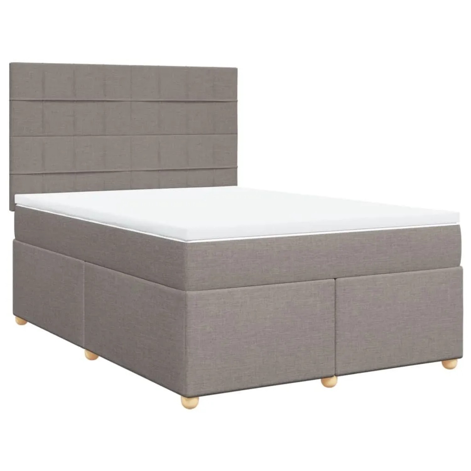 vidaXL Boxspringbett mit Matratze Taupe 140x190 cm Stoff 3293579 günstig online kaufen