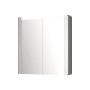 Jokey Spiegelschrank Tromsö, 63x68,5 cm, alufarben, mit zwei Spiegeltüren und LED-Beleuchtung.