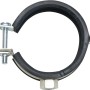 Schallschutzrohrschelle, Ø 42-46 mm, aus verzinktem Stahl mit Gummieinlage zur Schalldämpfung.