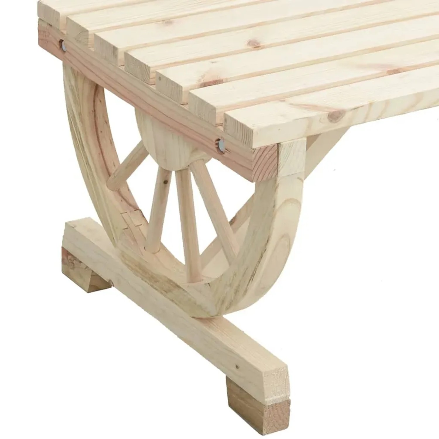 vidaXL 3-tlg. Garten-Essgruppe aus Tannenholz im Wagenrad-Design. Gartenmöbel-Set für Terrasse und Garten.