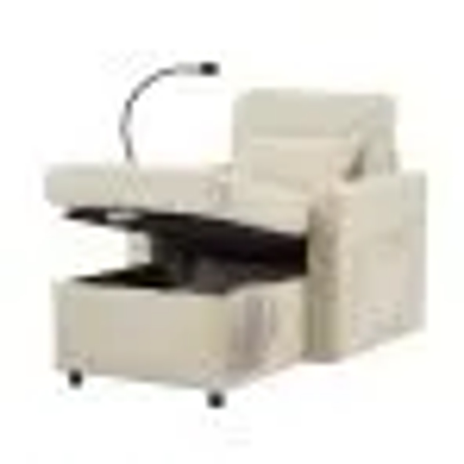 PXloue Sofa Couches Loungesessel mit Handyhalterung Chenille-Einzelsessel Beige