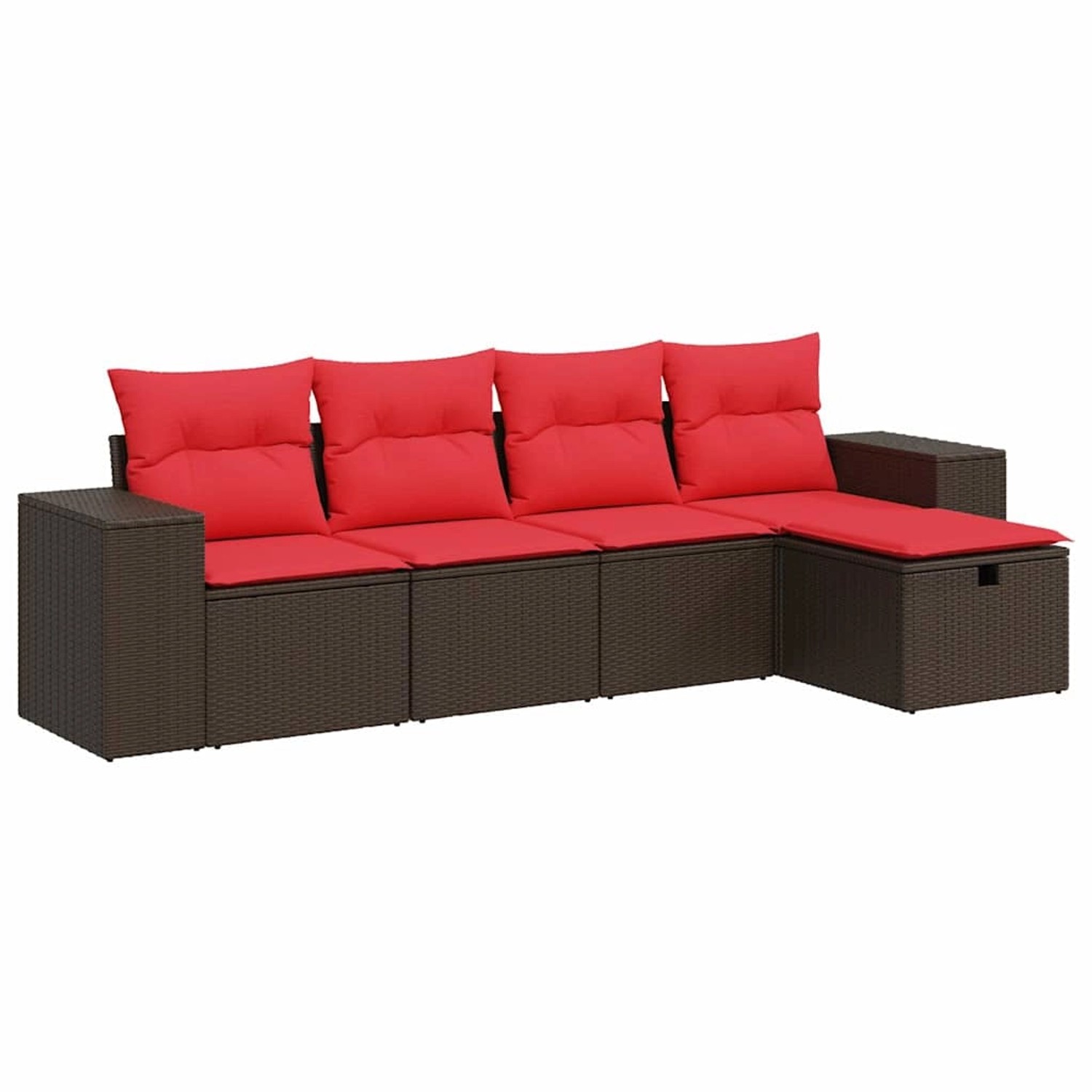 vidaXL 5-Tlg Garten-Sofagarnitur mit Kissen Braun Poly Rattan 3325670 günstig online kaufen