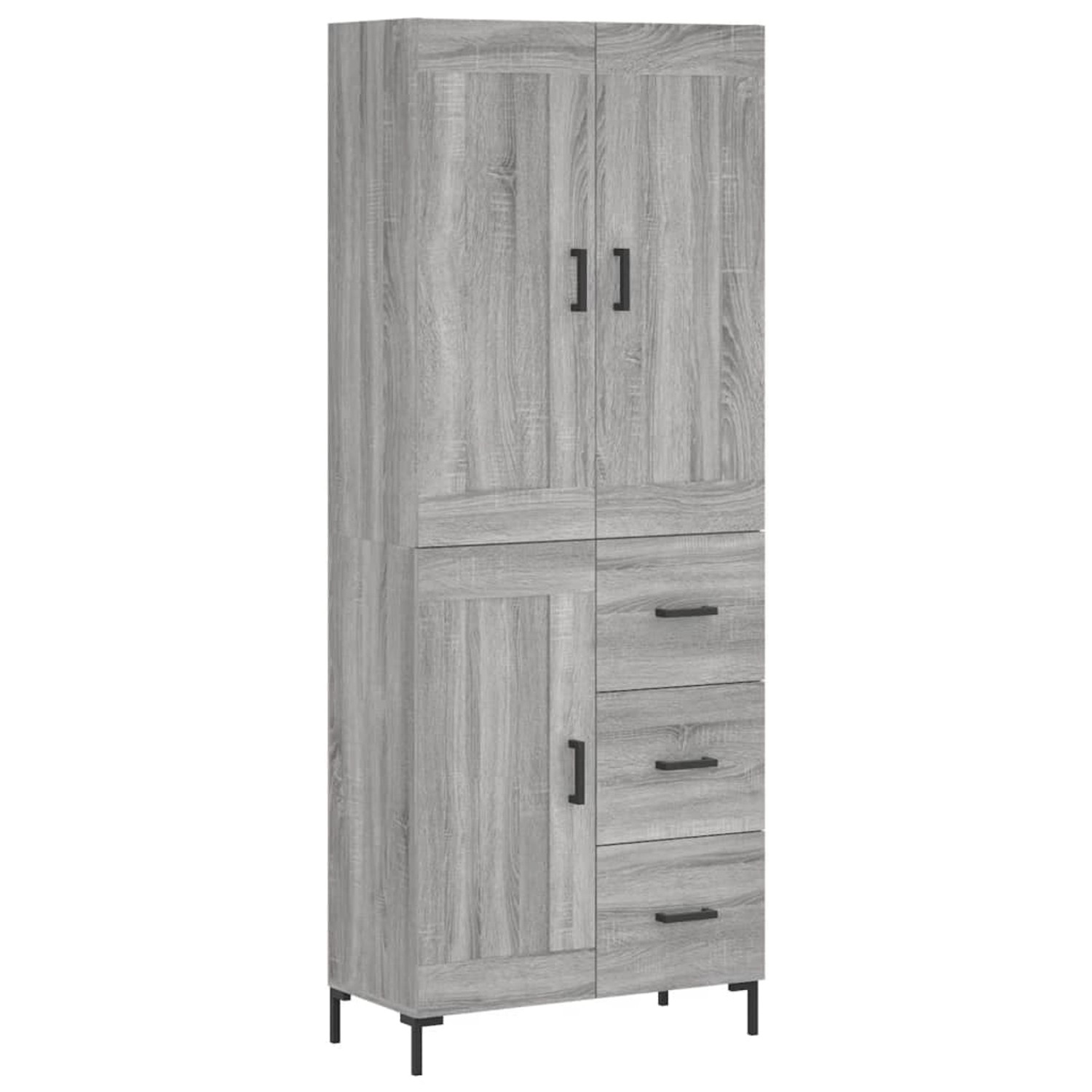vidaXL Highboard Grau Sonoma 69,5x34x180 cm Holzwerkstoff 3200007 günstig online kaufen