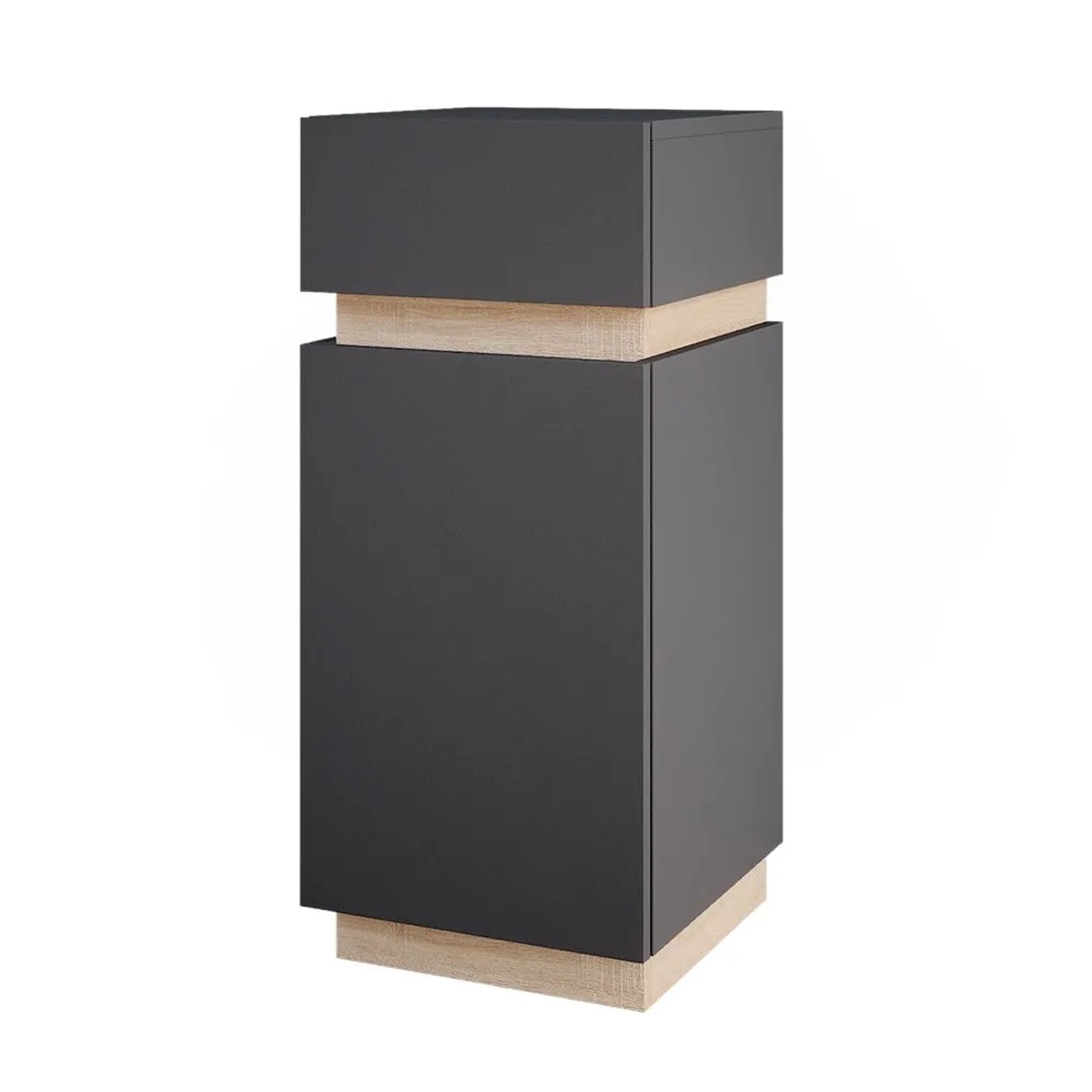 Vicco Midischrank Gloria Anthrazit 33 x 76 mit Tür und Schublade