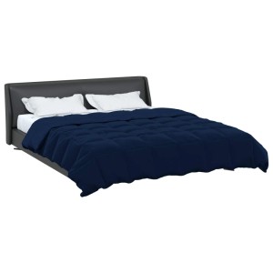 vidaXL Sommerdecke Gepolstert Dunkelblau 220 x 260 cm Mikrofaser 42025975