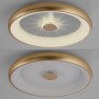 Moderne LED-Deckenleuchte Vertigo in Messing matt, Ø 61,5 cm, mit Kristall-Effekt und einstellbarer Lichtfarbe.