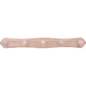Siro Hakenleiste S126 aus Kiefernholz mit 5 Haken, naturbelassen, Länge 460mm.