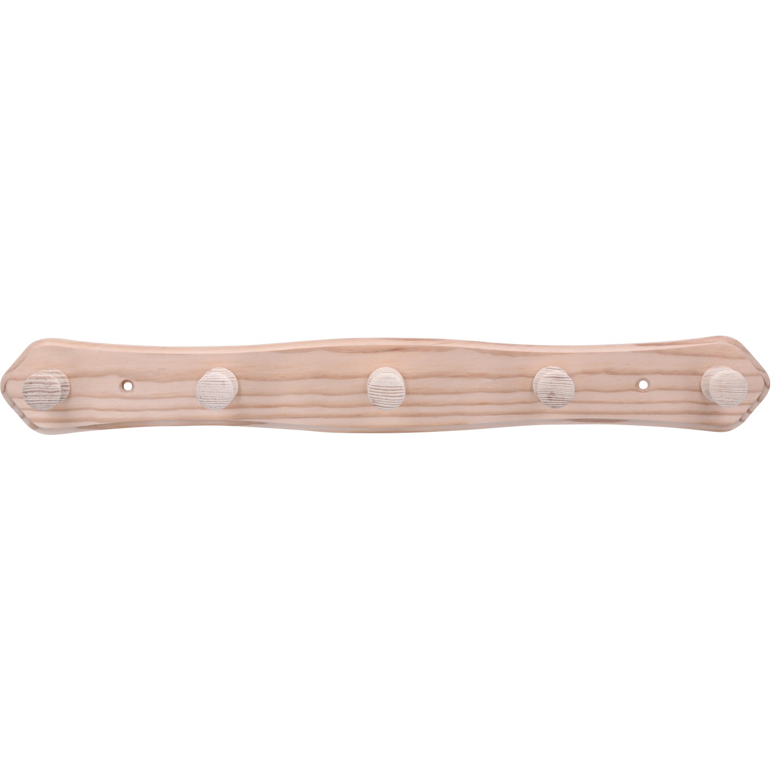 Siro Hakenleiste S126 aus Kiefernholz mit 5 Haken, naturbelassen, Länge 460mm.