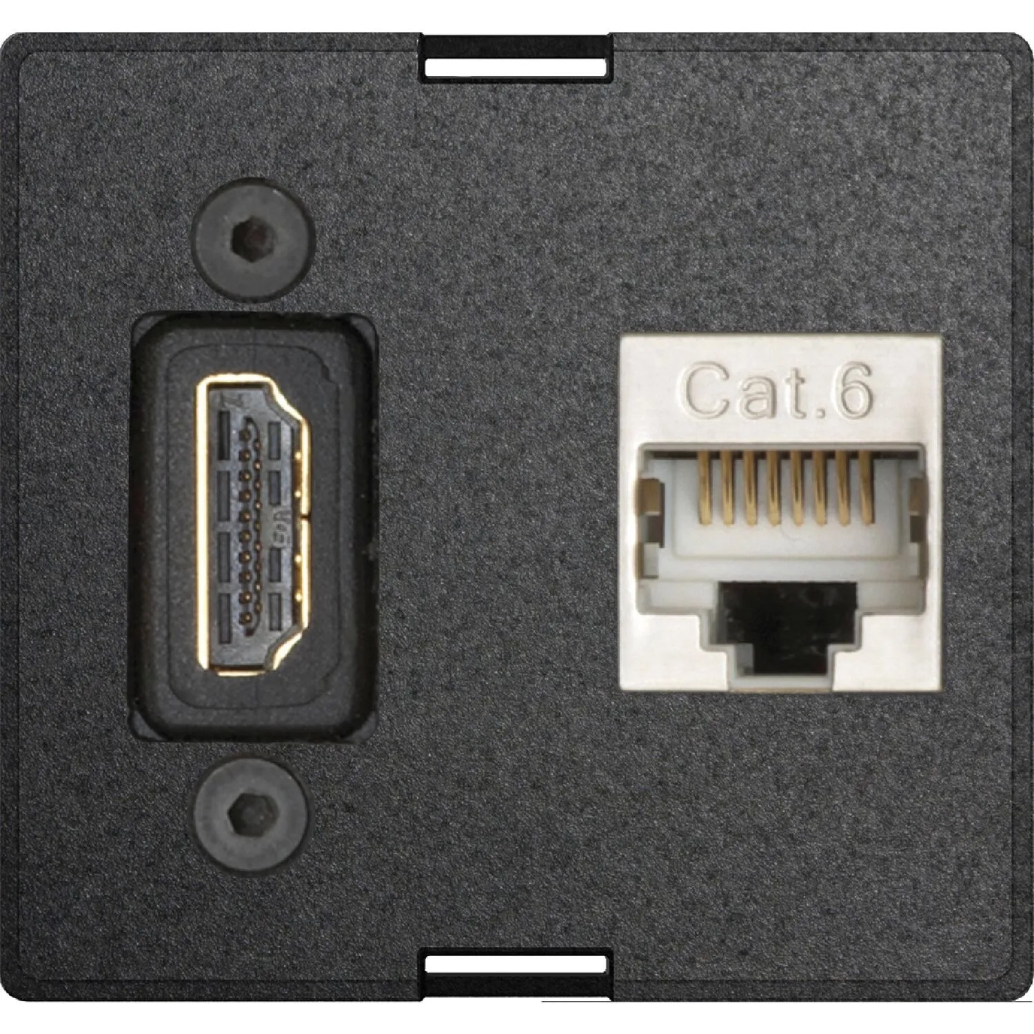 Evoline Wechselmodul 1x Hdmi 2.0 1x RJ45 Cat6 Schwarz