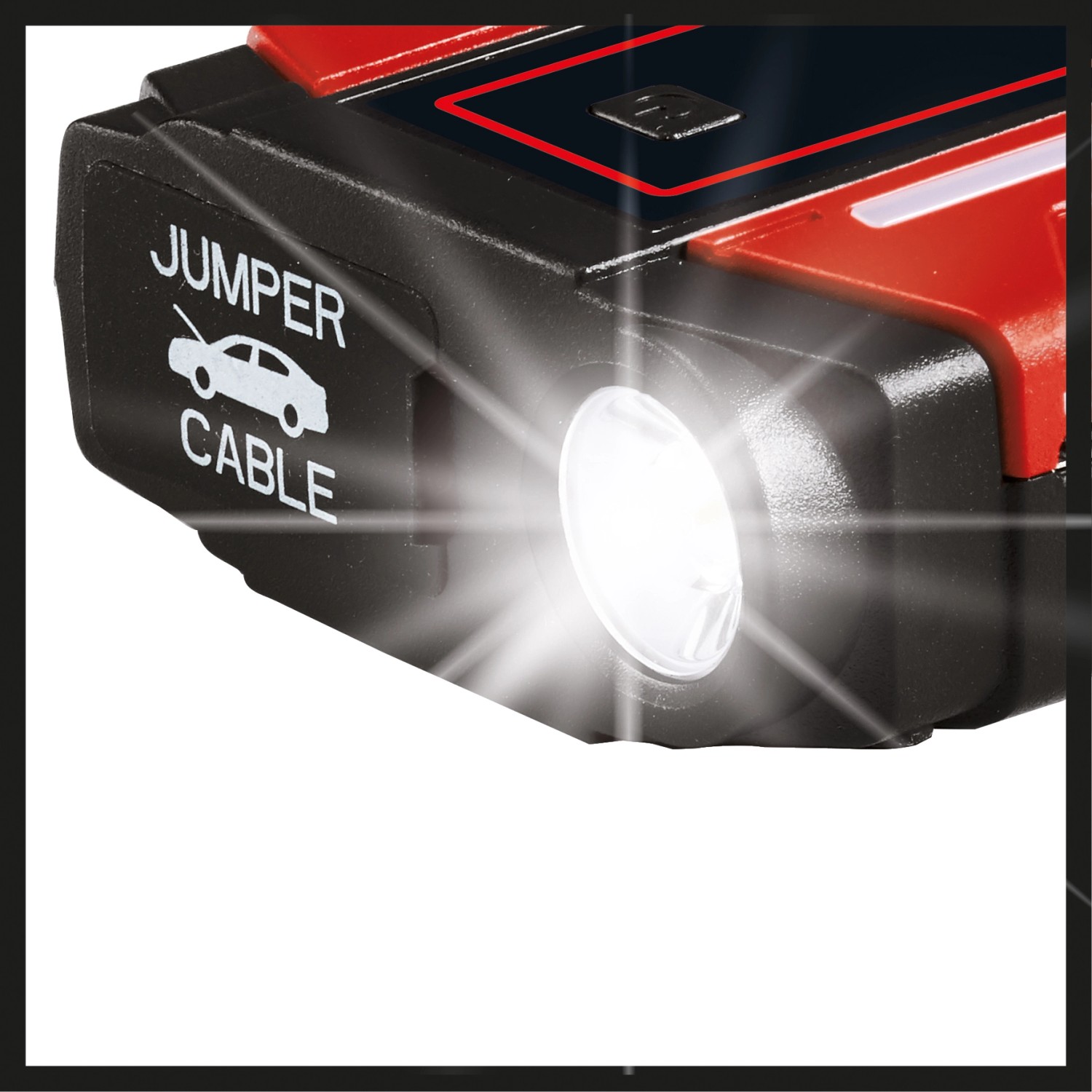 Einhell Power Bank CE-JS 8 mit LED-Leuchte für Starthilfe und als mobile Energiequelle.
