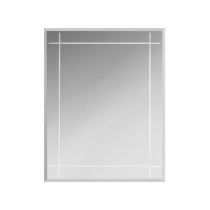 Rechteckiger Kristall-Spiegel Karo 55x70 cm mit Rillen und Facettenschliff für Bad & WC.