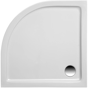 Ottofond Duschwanne Denia Viertelkreis, 80x80 cm, Weiß, aus Sanitär-Acryl, für Aufsatzmontage.