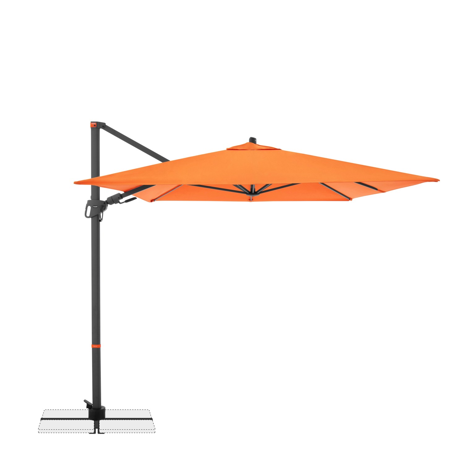 Doppler Pendelschirm myZone AX ca. 320 cm x 240 cm Orange 8-teilig günstig online kaufen