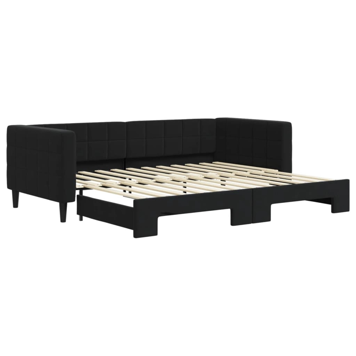 vidaXL Gästebett Tagesbett Ausziehbar Schwarz 90x200 cm Samt Gästebett Bett günstig online kaufen