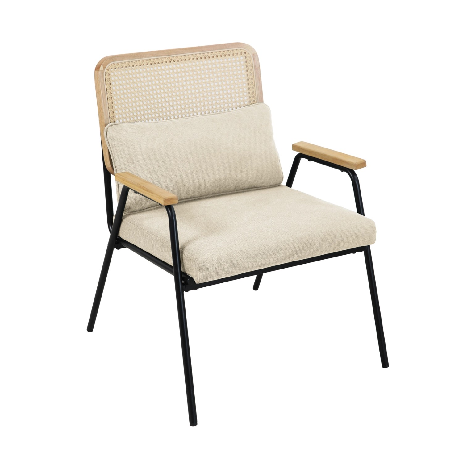 Svita Thea Loungesessel Loungestuhl Mit Armlehnen Kissen Indoor Relaxstuhl Creme