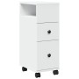 vidaXL Badschrank Schmal mit Rollen Weiß Holzwerkstoff 855232