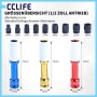 CCLIFE 12-tlg. 1/2 Zoll Schlagschrauber-Stecknuss-Satz: Größenübersicht mit schwarzen Nüssen 10-22mm & farbcodierten Radmuttern-Nüssen 17, 19, 21mm.