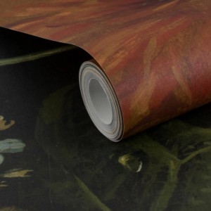 Art for the Home Fototapete Quinty flowers, Rolle mit Blumenmuster in Orange, Rot und Gelb.