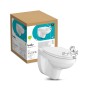 baliv Wand WC-Set Aberdeen, Tiefspüler, spülrandlos, weiß. Inklusive WC-Sitz mit Absenkautomatik.