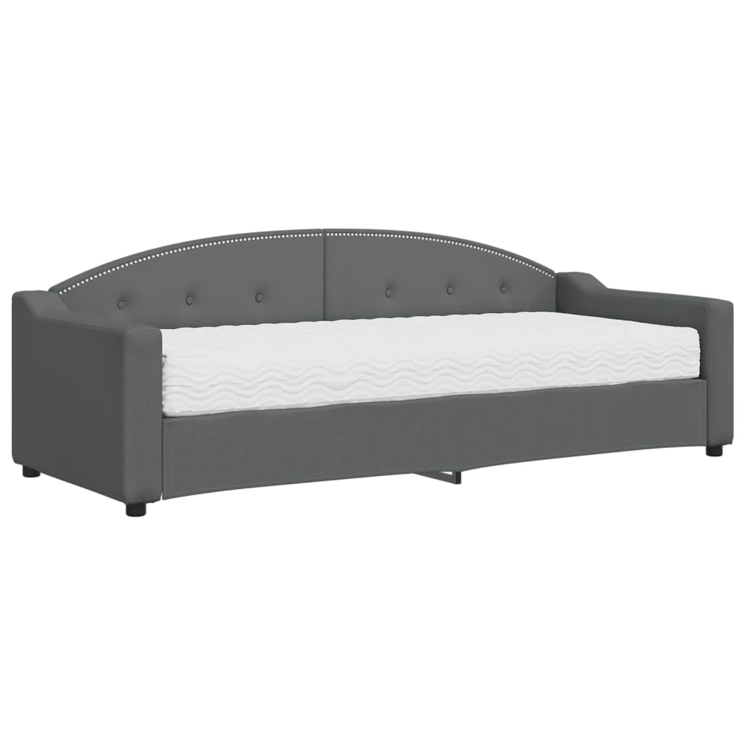 vidaXL Tagesbett mit Matratze Dunkelgrau 80x200 cm Stoff1881246