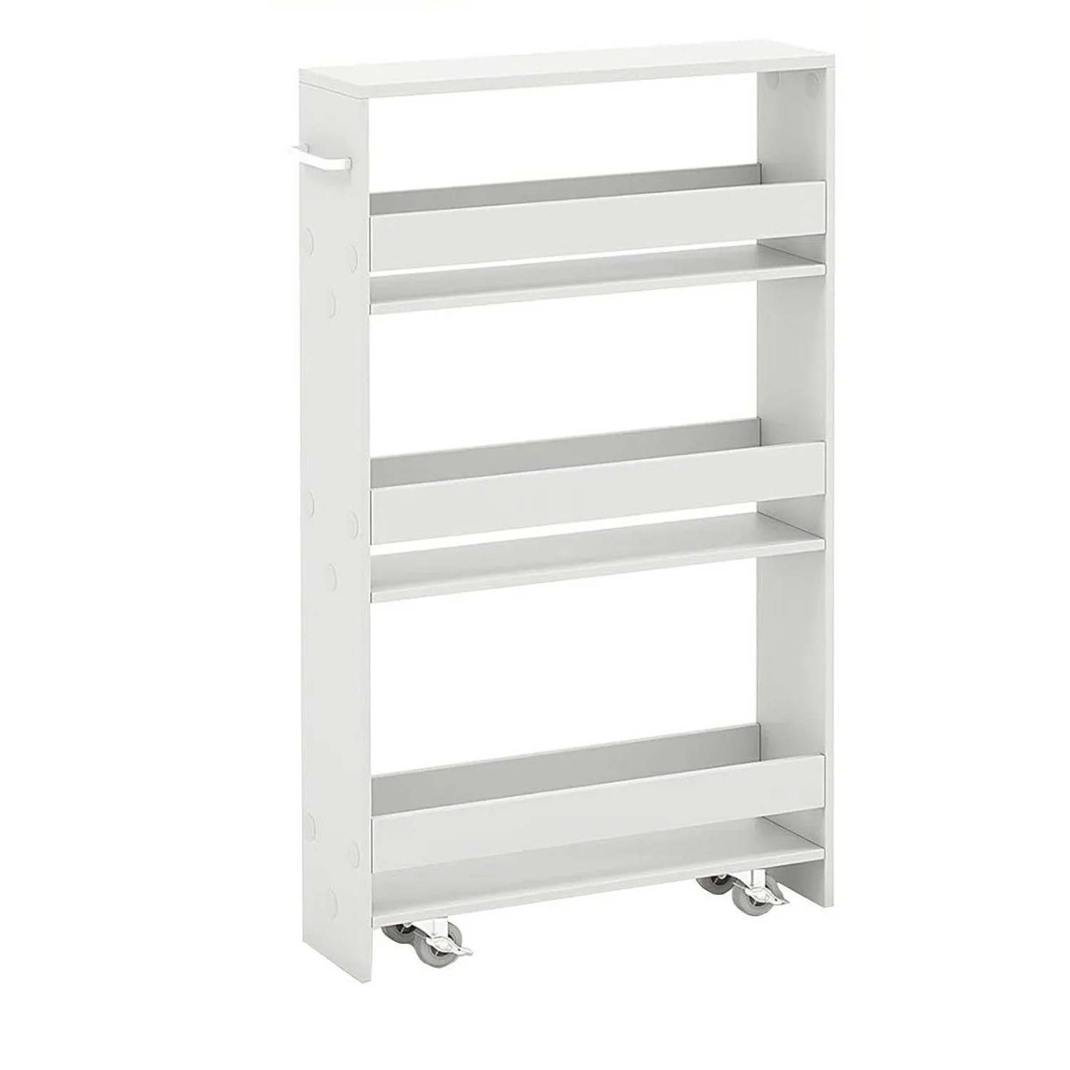 Costway 4 Etagen Küchenwagen Badregal Reines Weiß 47.5 x 13 x 80.5 cm