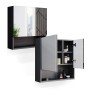Vicco Badspiegelschrank Irma, anthrazit hochglanz, 54x55 cm, mit offenen und geschlossenen Fächern.