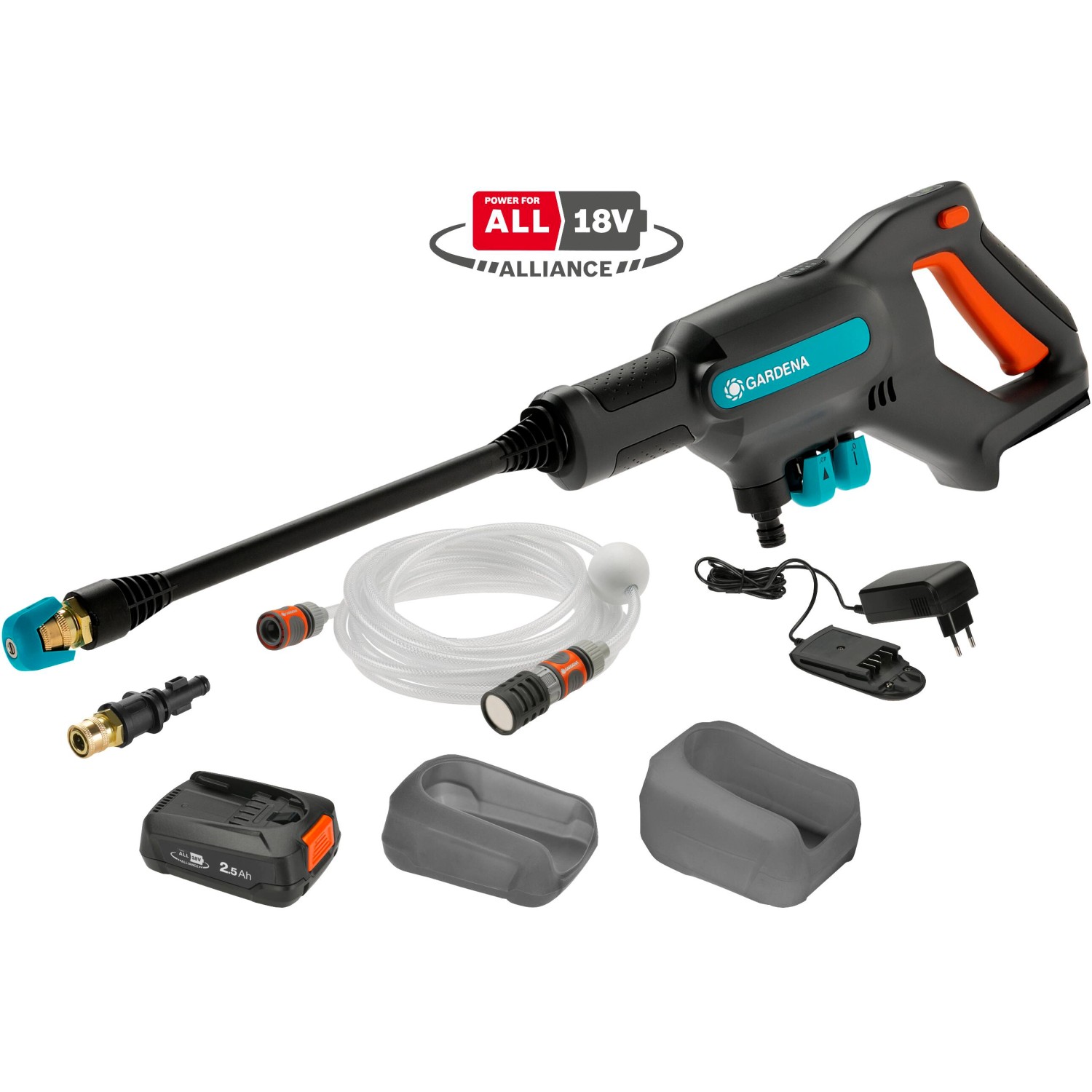 Gardena Akku-Mitteldruckreiniger AquaClean 24/18V P4A Set