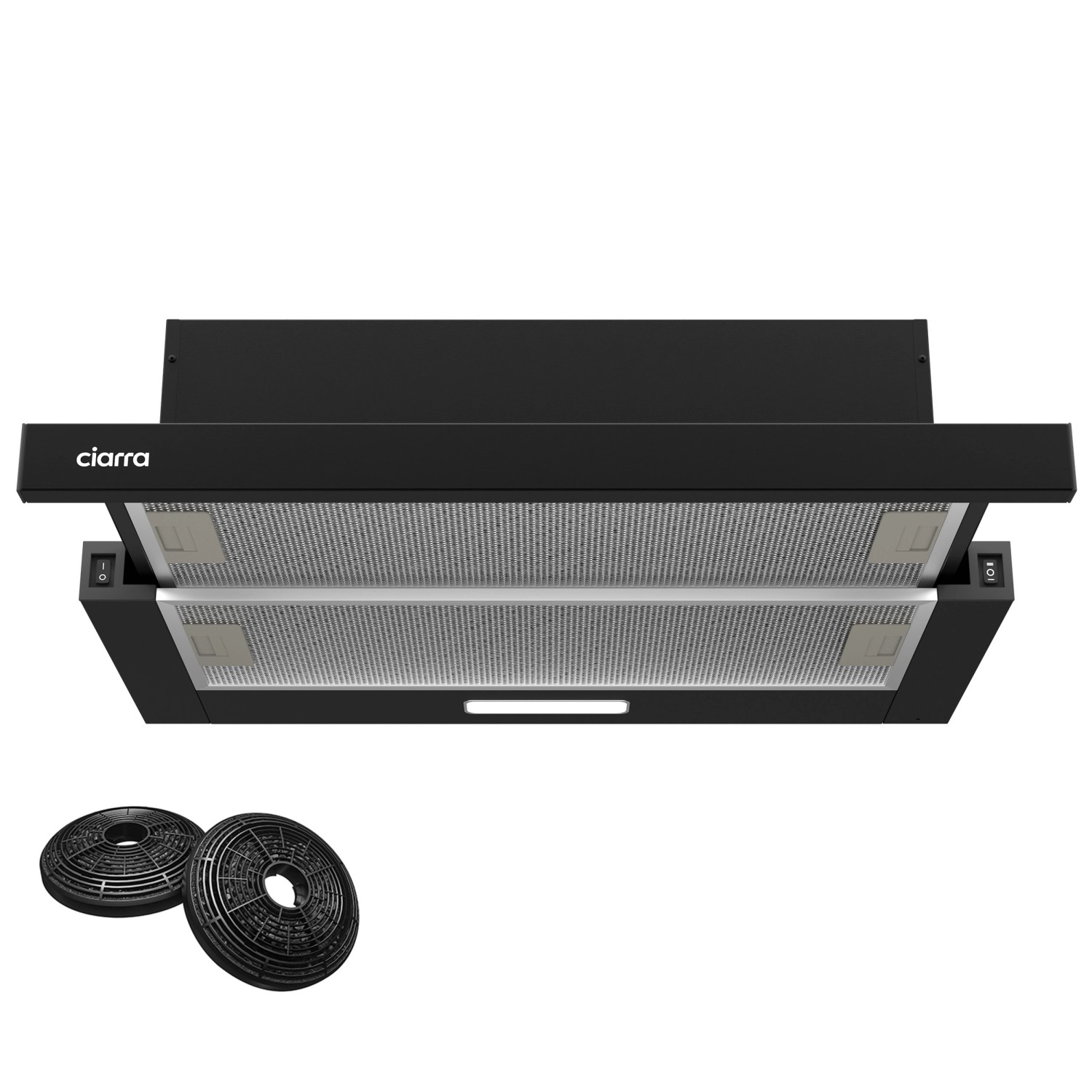 Thumbnail - CIARRA Flachschirmhaube 60 cm 370 m³/h A++ Unterbau Abzugshaube VM6906DB