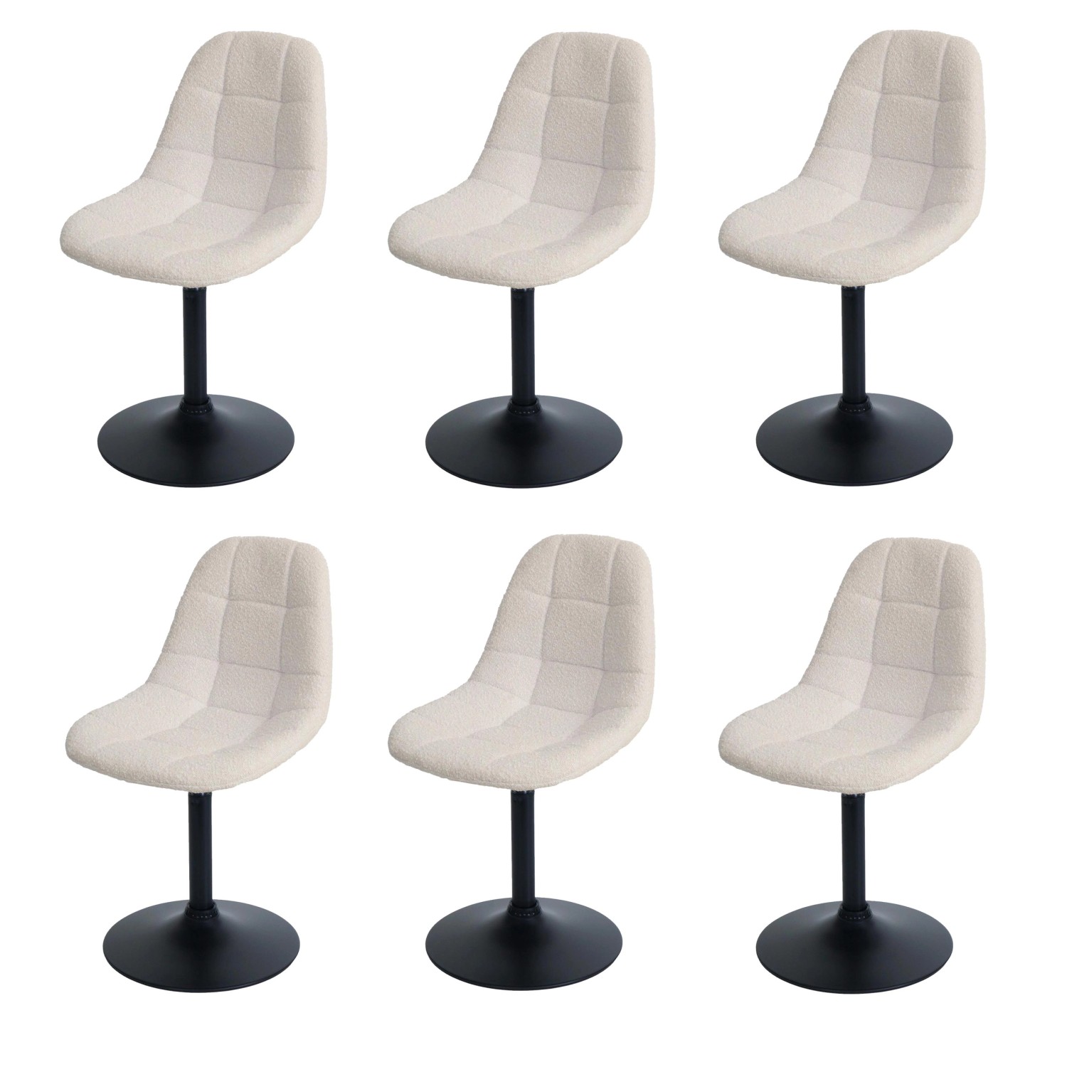 MCW Esszimmerstuhl A60 6er-Set Stoff/Textil Boucle 450g/m² Beige günstig online kaufen