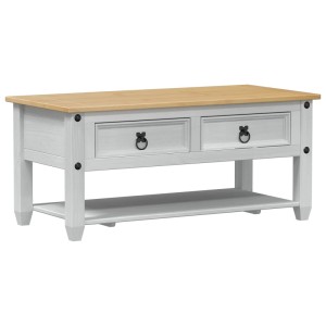 vidaXL Couchtisch Weiß 100 x 48 x 45 cm Massives Kiefernholz 42024941
