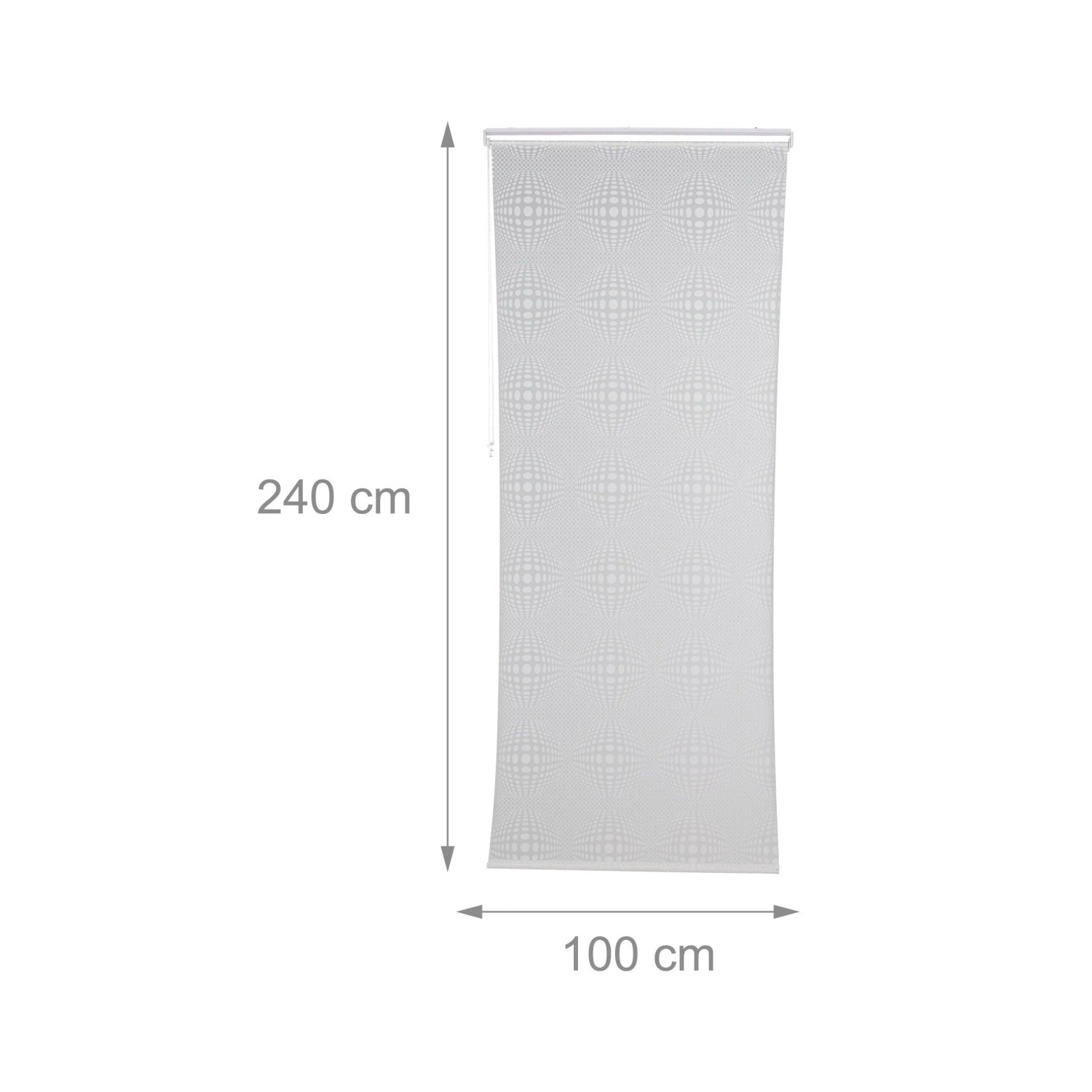 Relaxdays Duschrollo Kunststoff Aluminium Weiß Gemustert Wasserabweisend Schnelltrocknend 100 cm x 240 cm_4