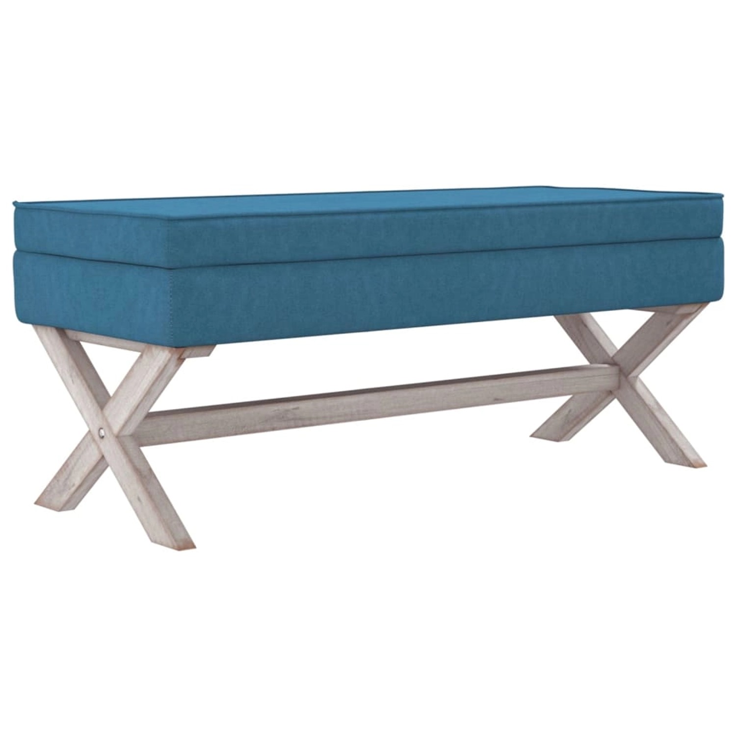 vidaXL Hocker mit Stauraum Blau 110x45x49 cm Samt