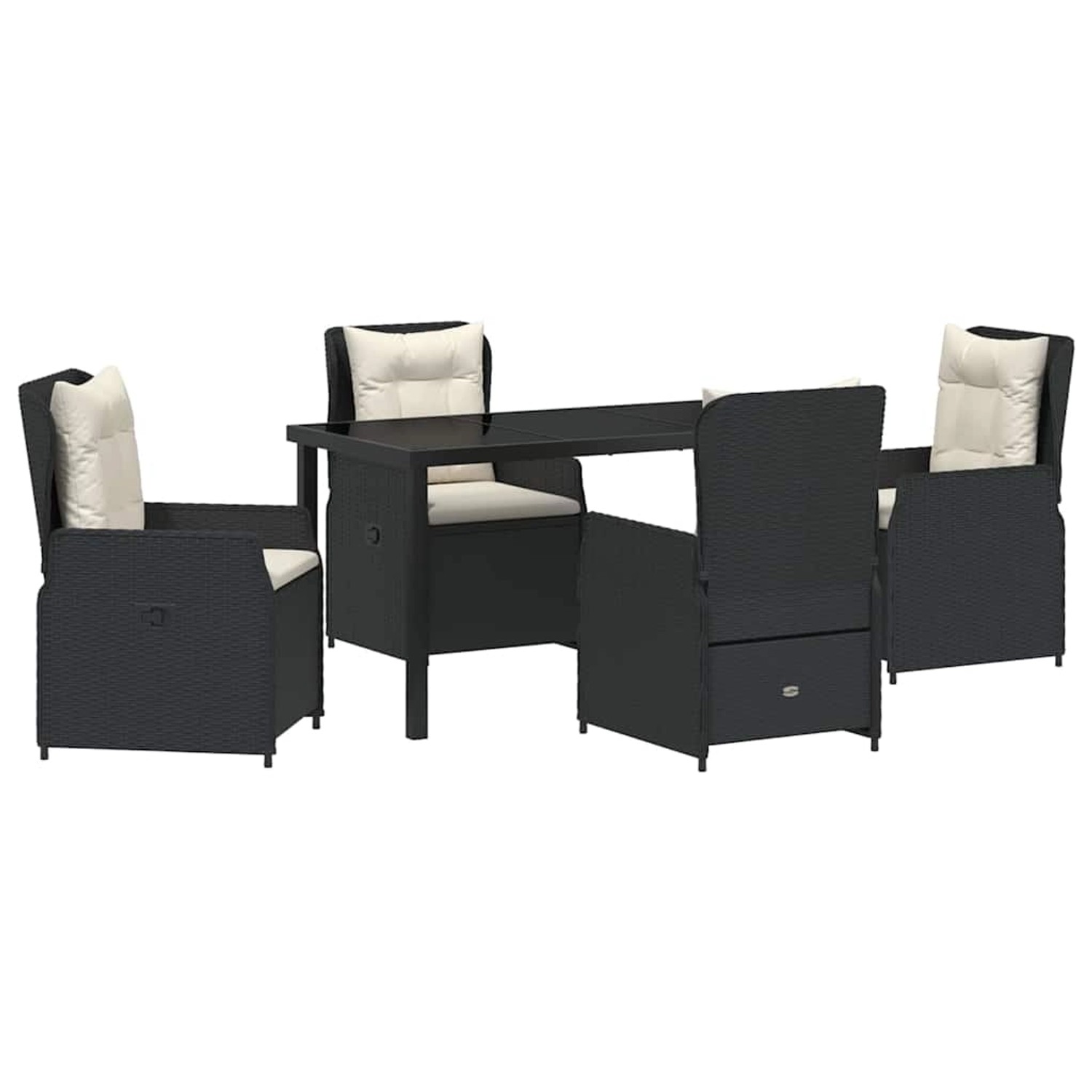 vidaXL Garten Essgruppe 5-Tlg Schwarz Poly Rattan 3380941 günstig online kaufen
