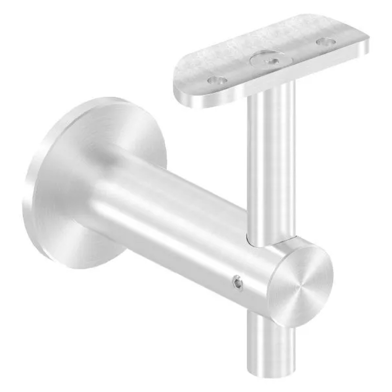 FeNau Handlaufhalter V2A Für Rohr 42,4 mm Wandabstand 80 mm Ronde Ø 50 mm Mit Anschlussplatte