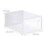 Relaxdays 12er Pack Schuhboxen Kunststoff Transparent Weiß Stapelbar 14,5 cm x 23 cm x 33,5 cm_4