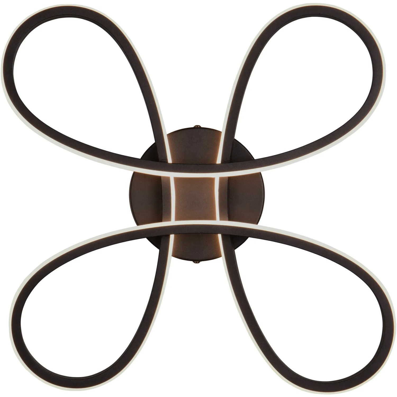 Moderne Trio LED Deckenleuchte Fly, schwarz matt, geschwungenes Design. Ideal als Wohnraumleuchte.