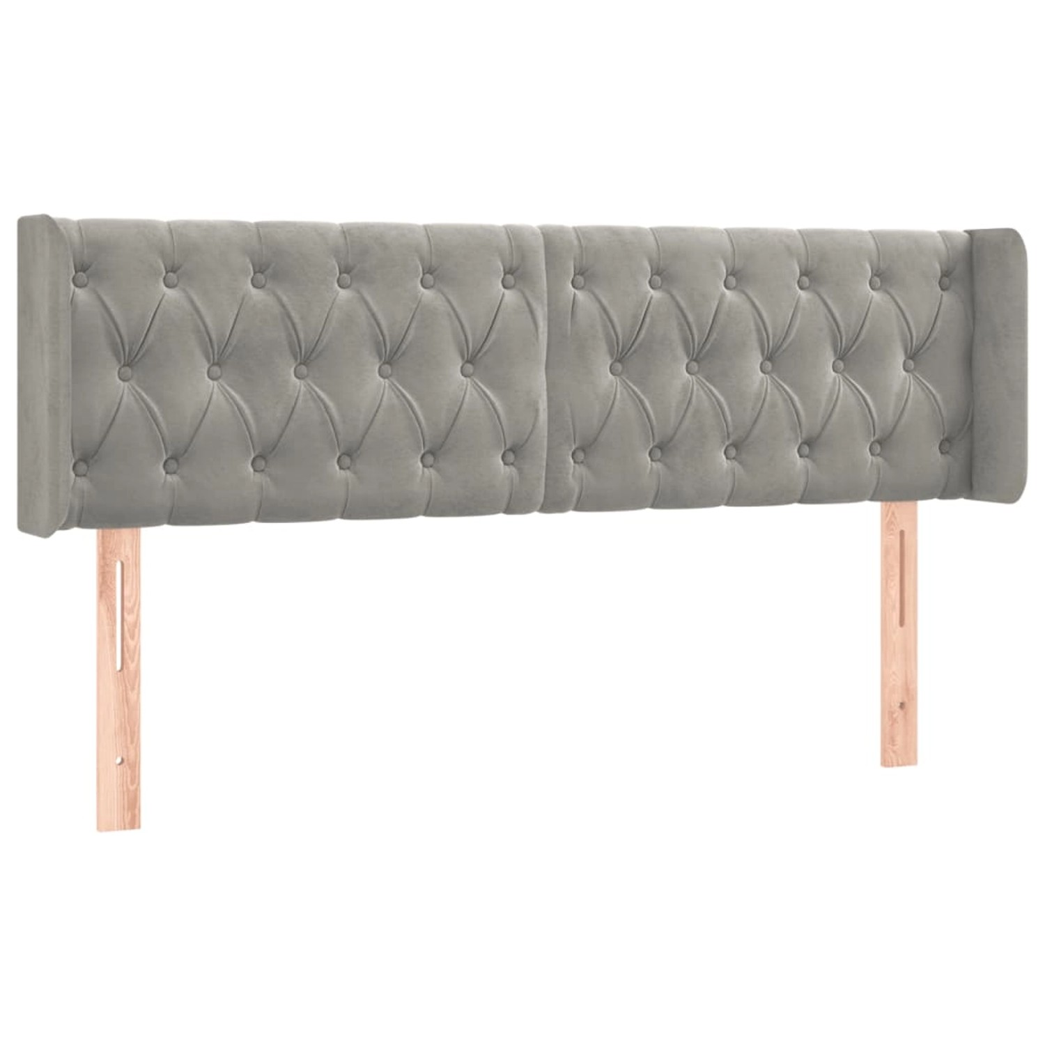 vidaXL LED Kopfteil Hellgrau 163x16x78/88 cm Samt 3123626