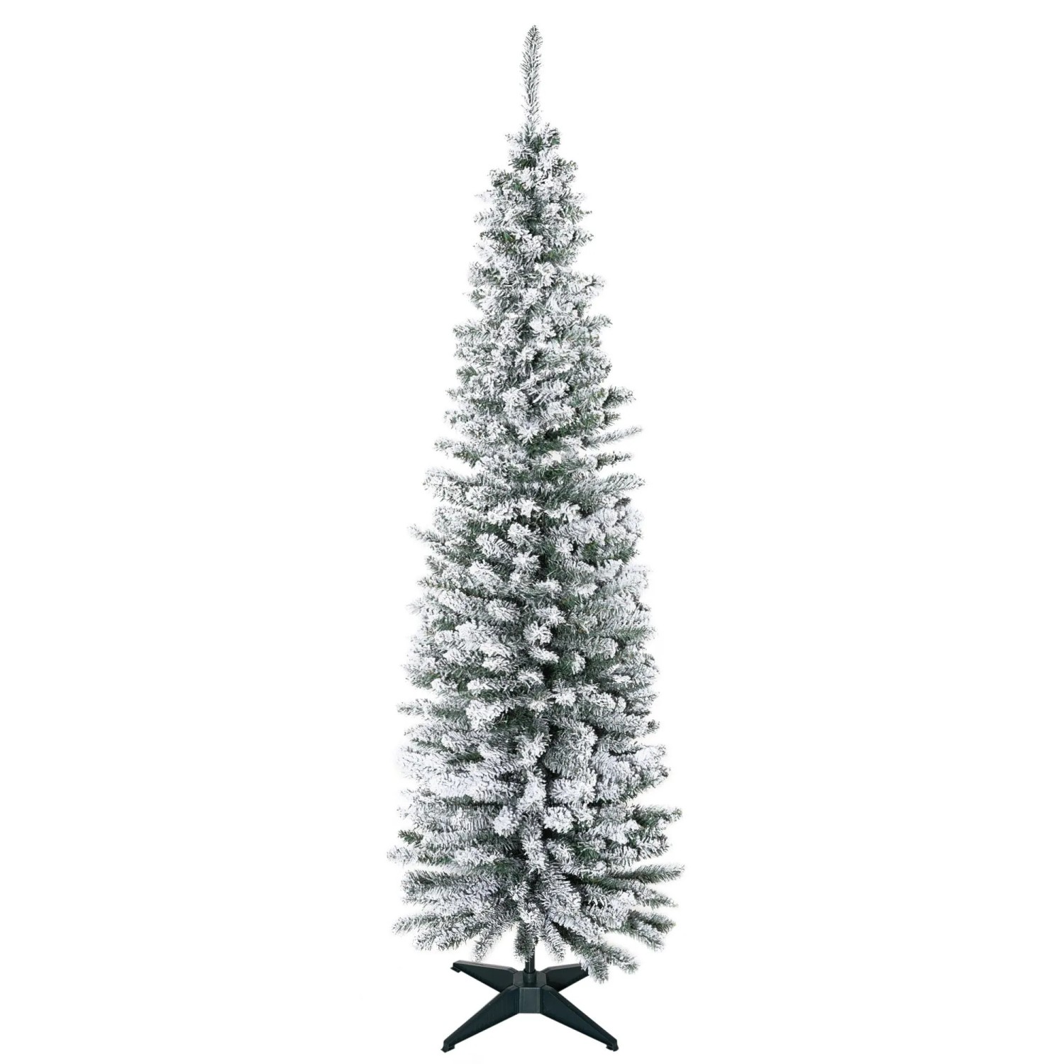 Furnicato Künstlicher Weihnachtsbaum  210 Cm  Beschneite Pvc Zweige  Klappbar  Metallständer  Grün Weiß