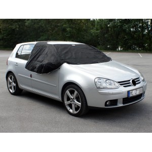 KFZ Abdeckung Cabin Cap auf silbernem PKW, Frostschutz für Windschutzscheibe und Seitenscheiben.