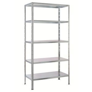 Verzinktes Schulte Steck-Grundregal, 160x75x30 cm, mit 4 PowerMAX Fachböden.