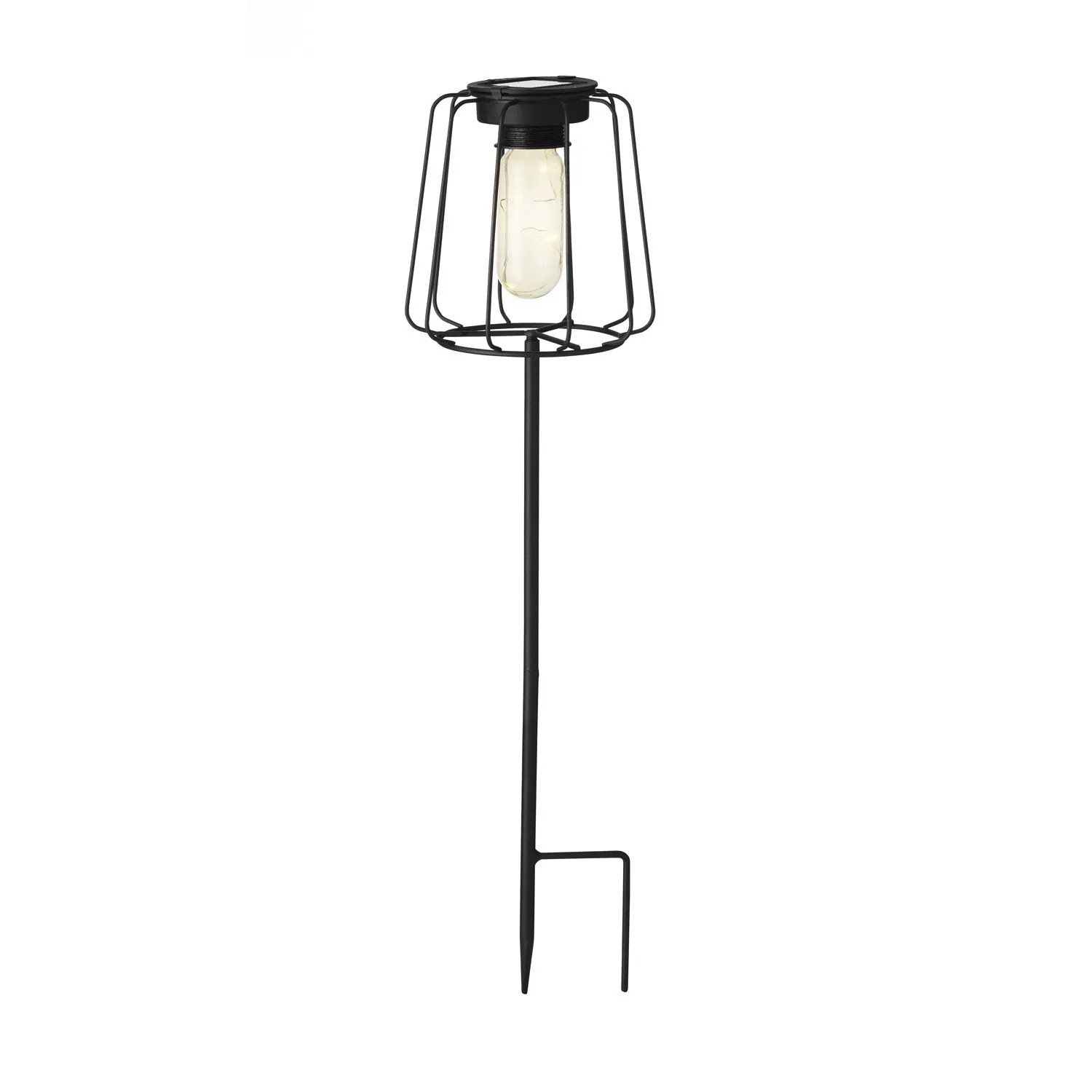 Marelida LED Solarleuchte Gitter Optik Gartenstecker Gartenleuchte Erdspieß Schwarz
