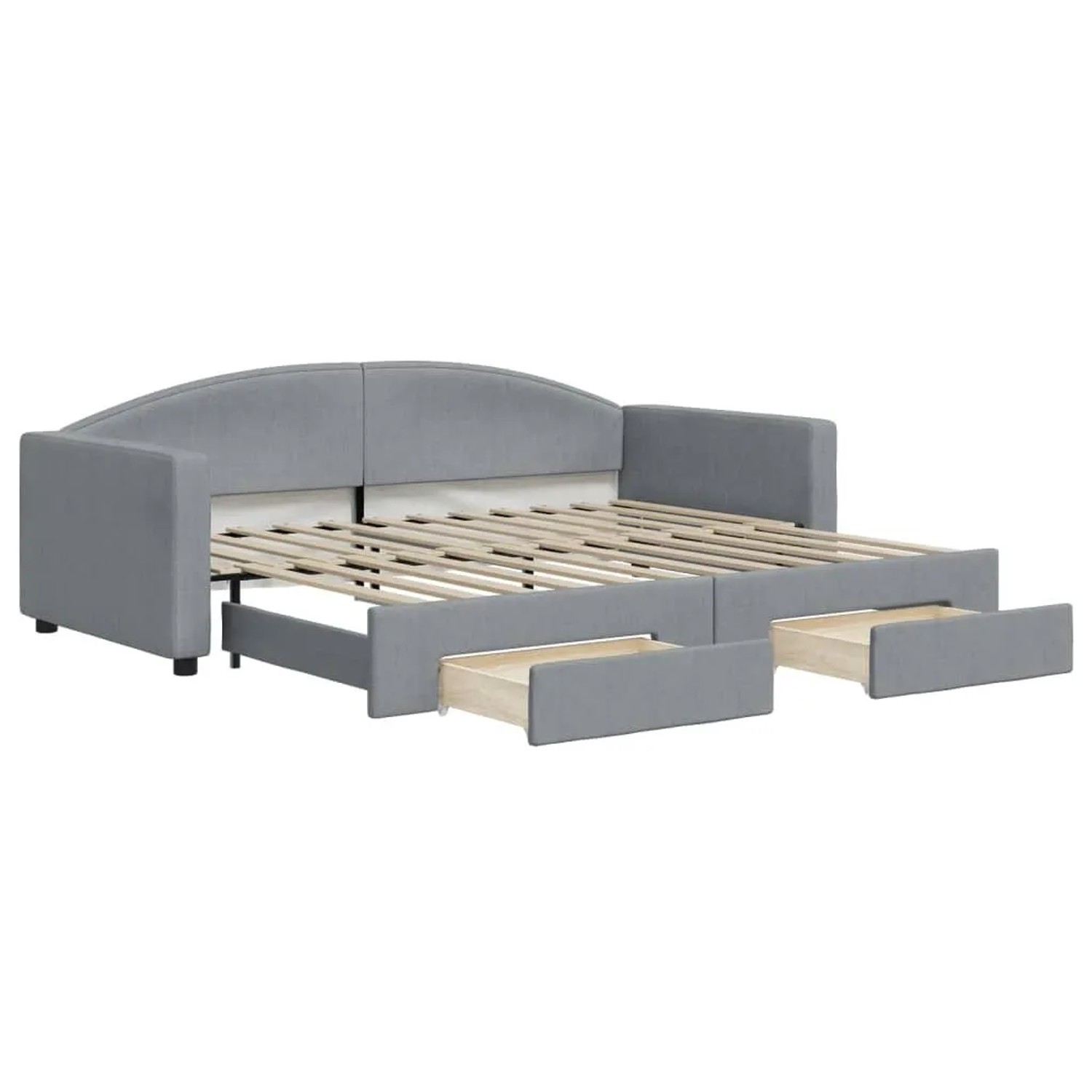 vidaXL Tagesbett Ausziehbar mit Schubladen Hellgrau 90x200 cm Stoff 3197224 günstig online kaufen